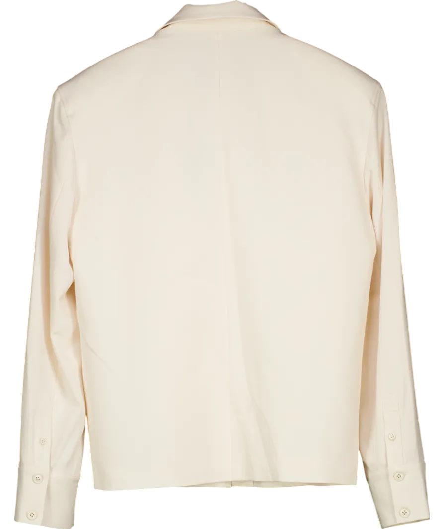 Leo Lin Cream Jovanna Blazer With 3d Rose Necktie UK S