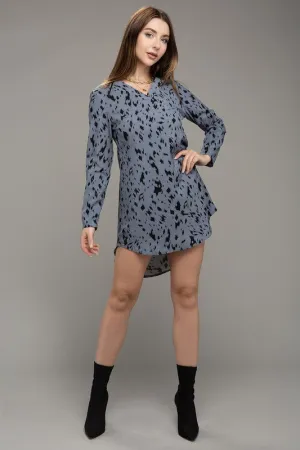 Leopard Print V neck Dress
