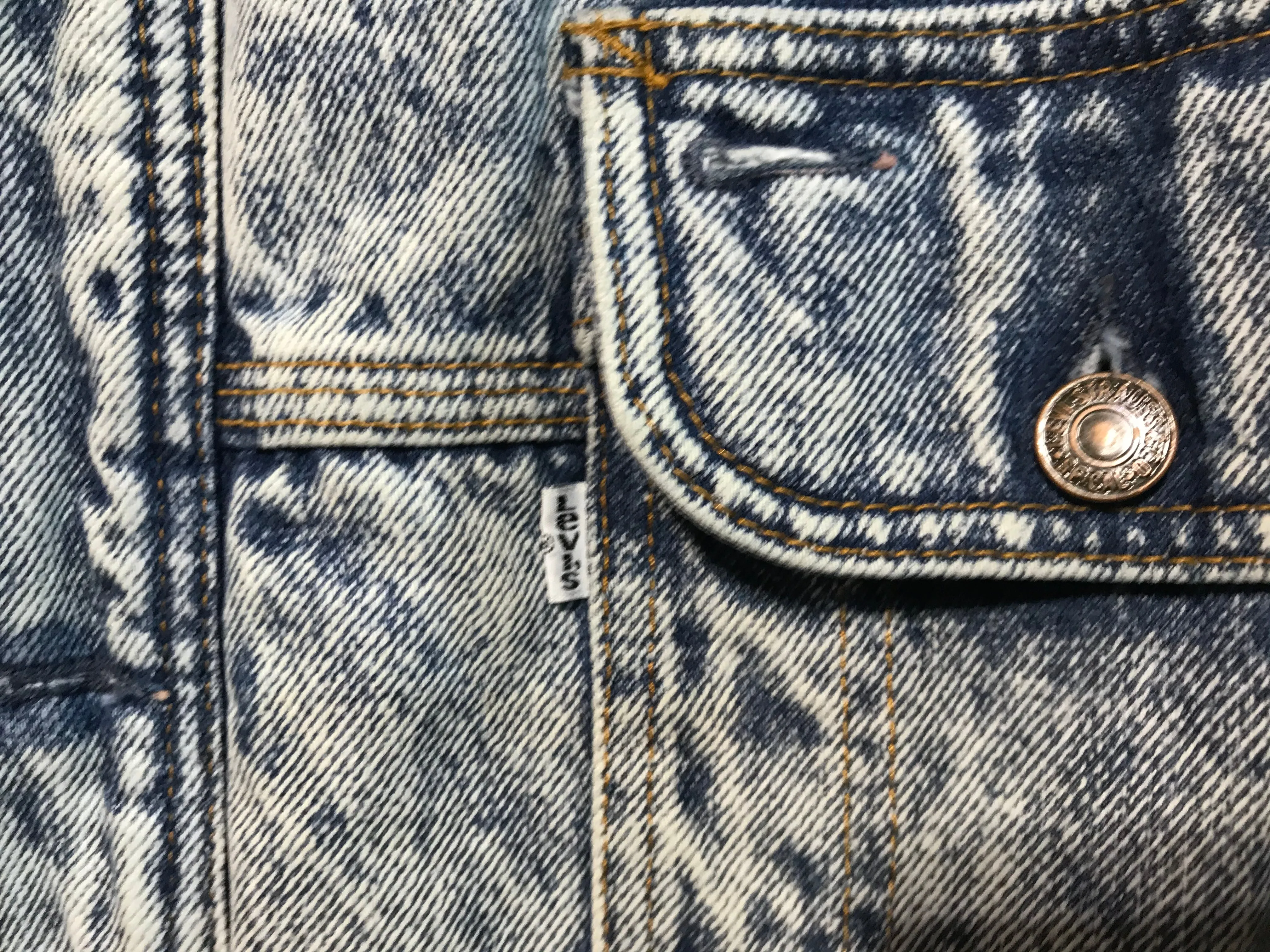 Levis Denim Mens Vintage 80’s Acid Wash Sherpa Jacket Made in USA