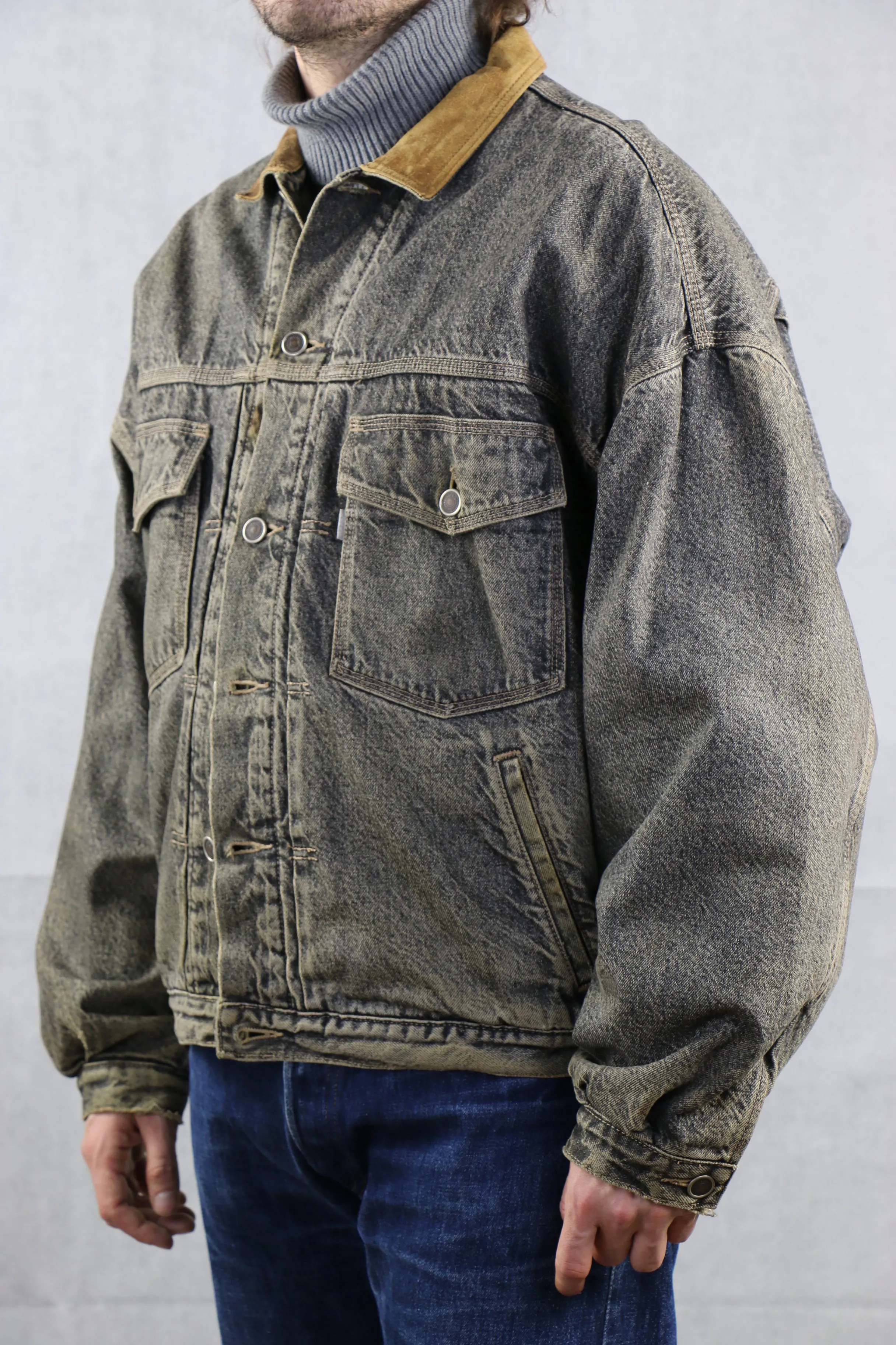 Levi's 'Silver Tag' Denim Jacket w/ leather collar