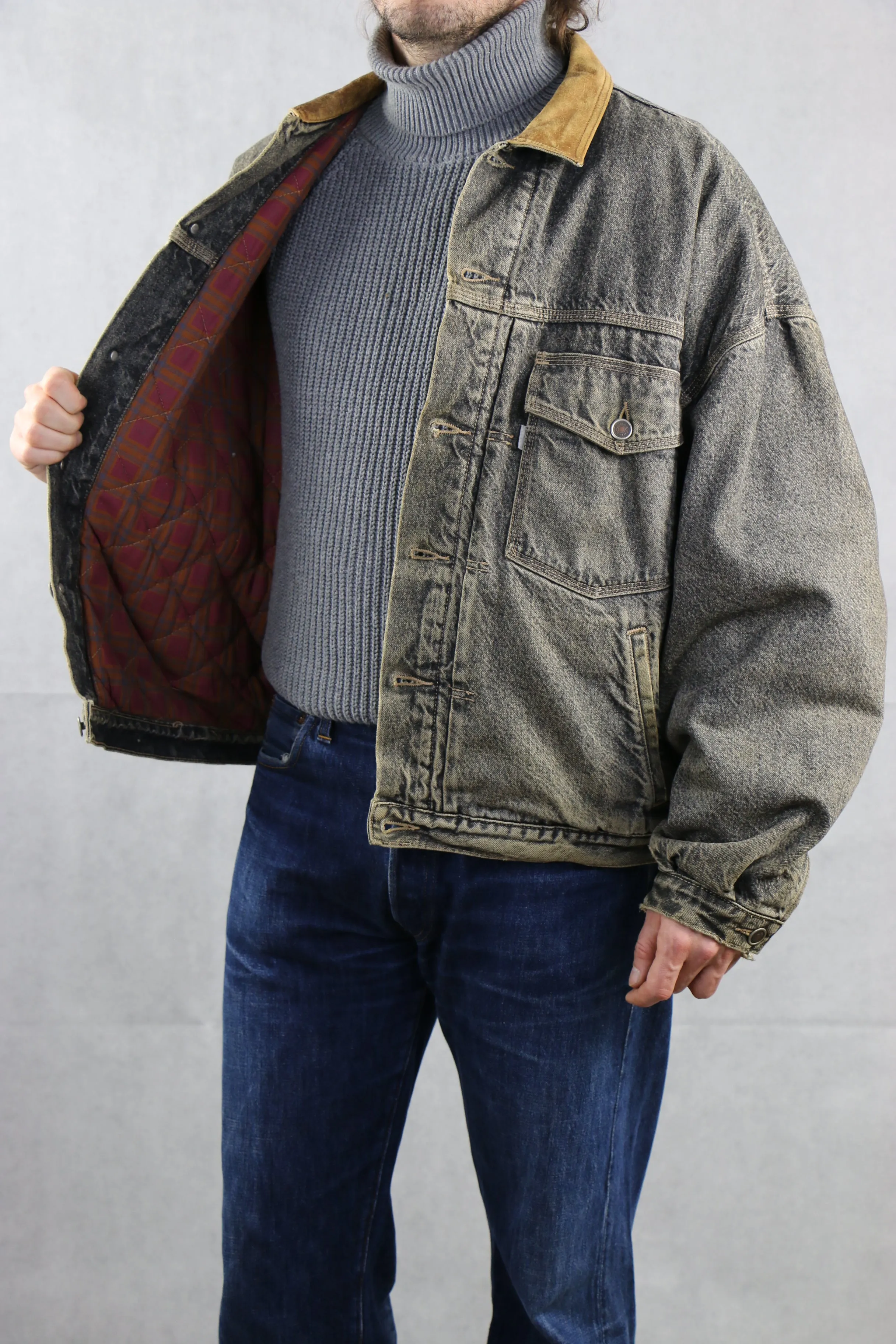 Levi's 'Silver Tag' Denim Jacket w/ leather collar