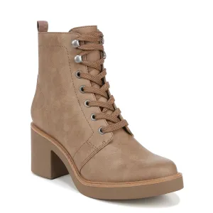 LifeStride Womens Rhodes Combat Block Heel Boot Mushroom 11 M