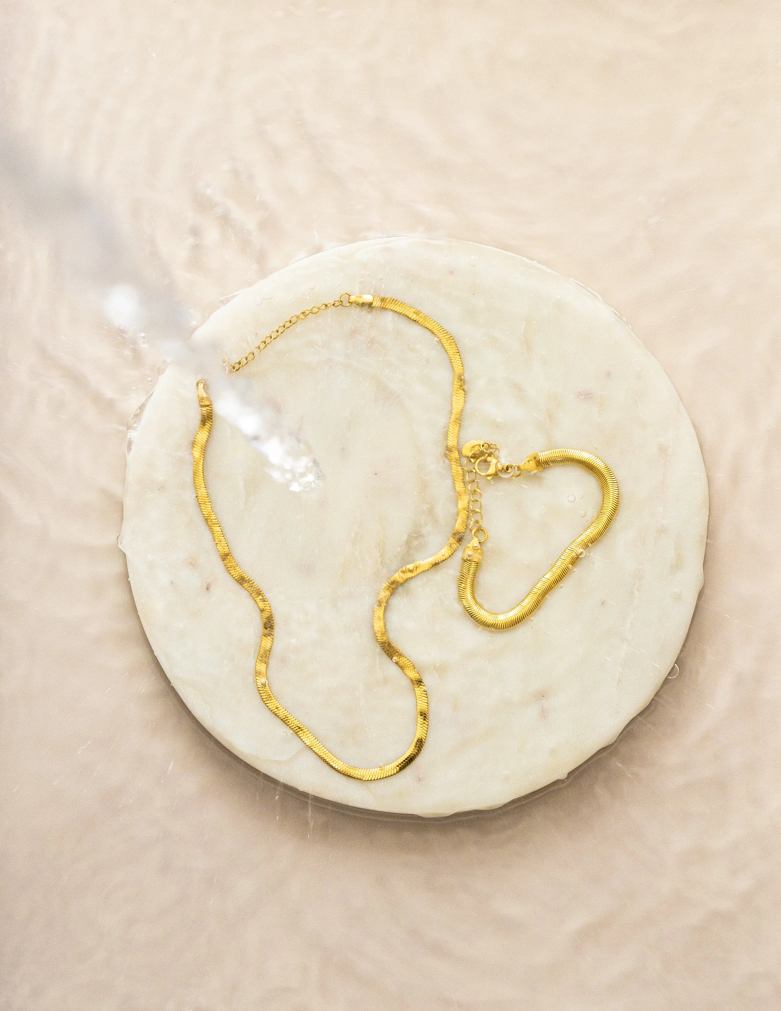 Liquid Gold Herringbone Chain Bracelet