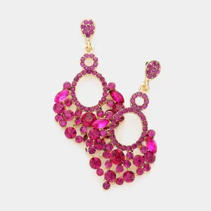 Little Girls Fuchsia Chandelier Pageant Earrings | 282192