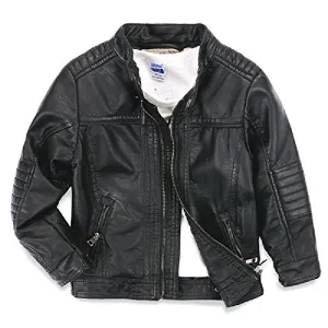 LJYH Boys' Faux Leather Motorcycle Jacket, Spring Zipper Coats.