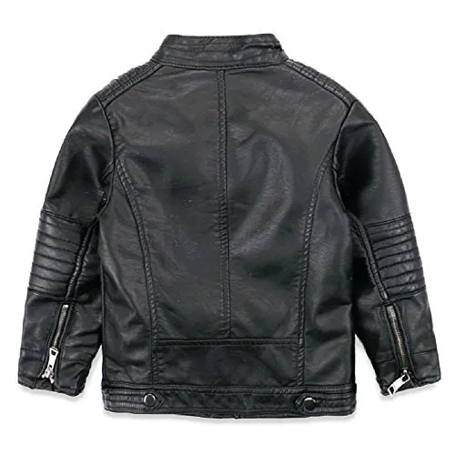 LJYH Boys' Faux Leather Motorcycle Jacket, Spring Zipper Coats.