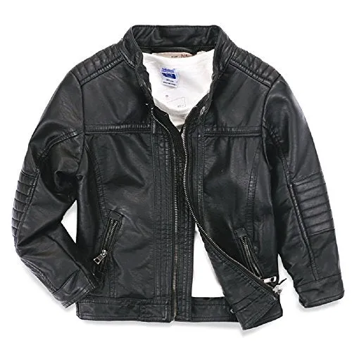 LJYH Boys' Faux Leather Motorcycle Jacket, Spring Zipper Coats.