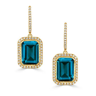 London Blue Topaz & Diamond Earrings