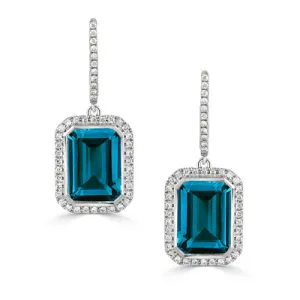 London Blue Topaz & Diamond Earrings