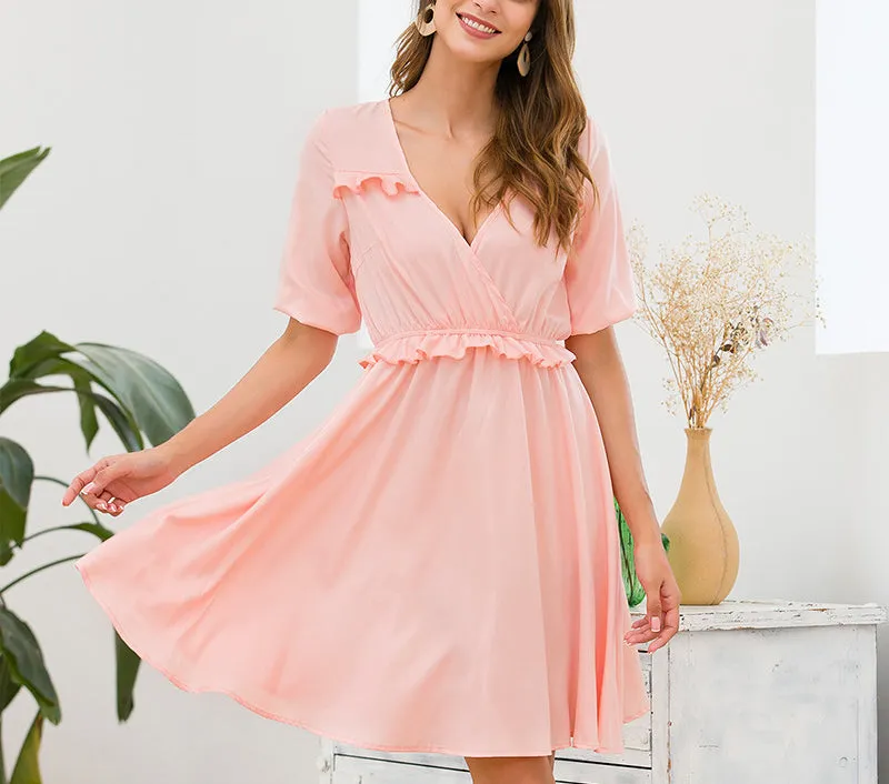 Loose Slim Short-sleeved Sweet Dress
