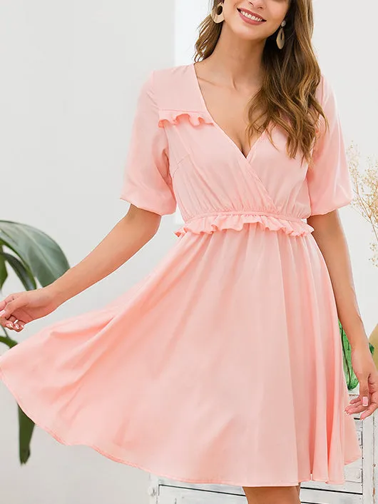 Loose Slim Short-sleeved Sweet Dress