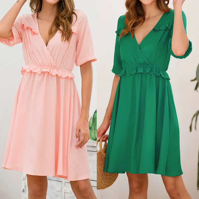 Loose Slim Short-sleeved Sweet Dress