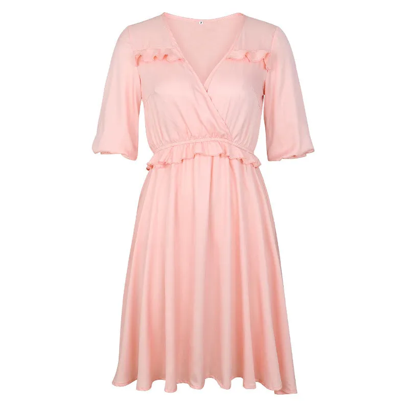 Loose Slim Short-sleeved Sweet Dress