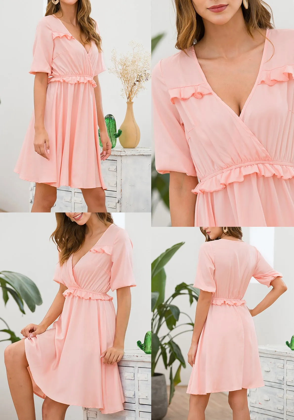 Loose Slim Short-sleeved Sweet Dress