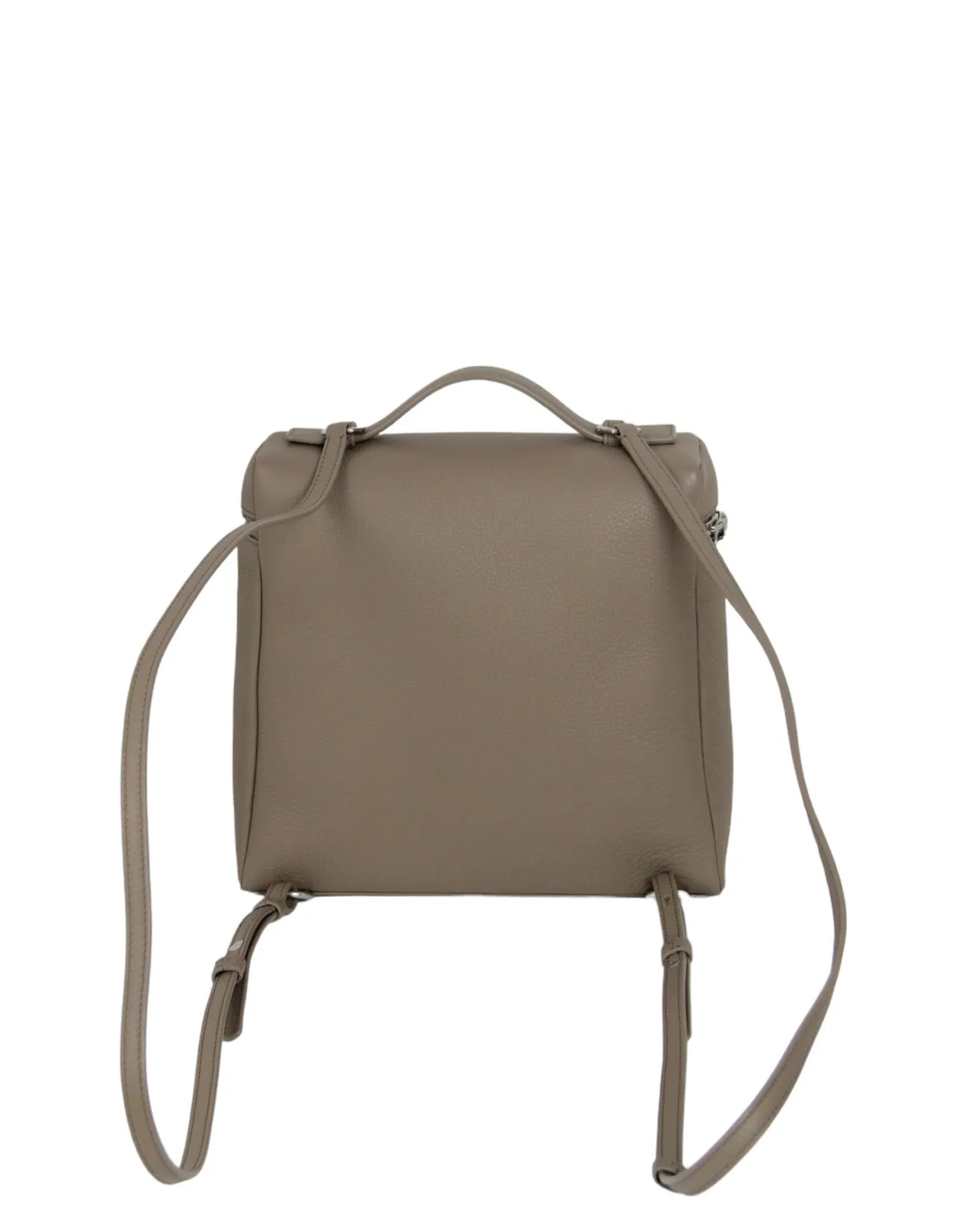 Loro Piana Grey Leather Extra Pocket L23.5 Backpack