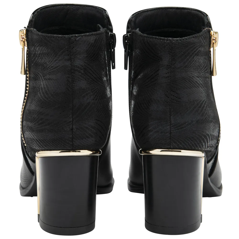 Lotus Danielle Black Ankle Boots