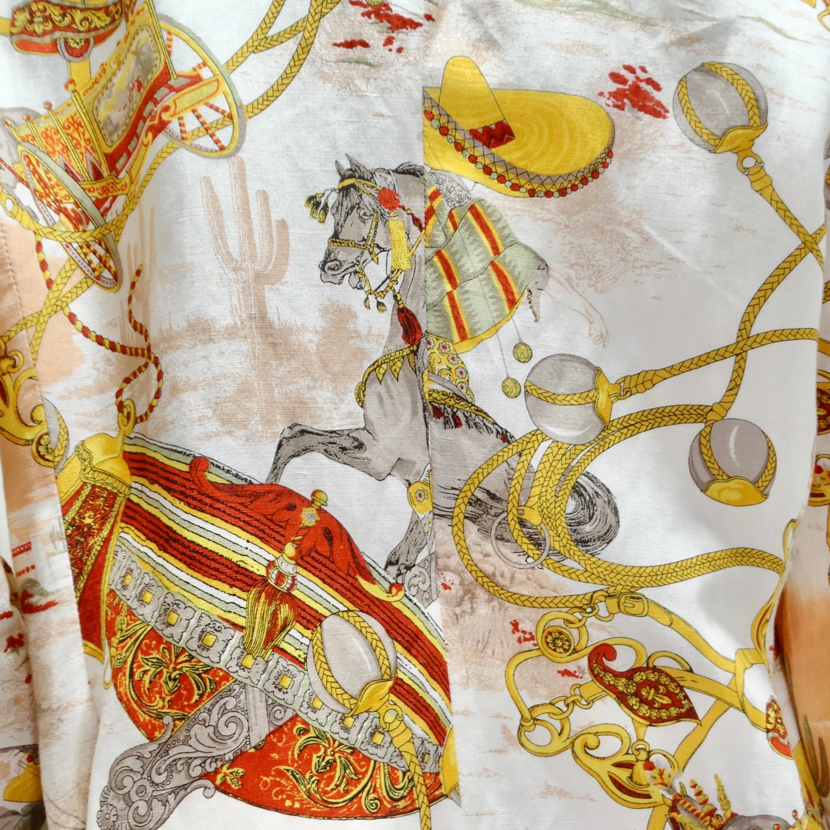 Louis Feraud 1980s Western Motif Print Blazer