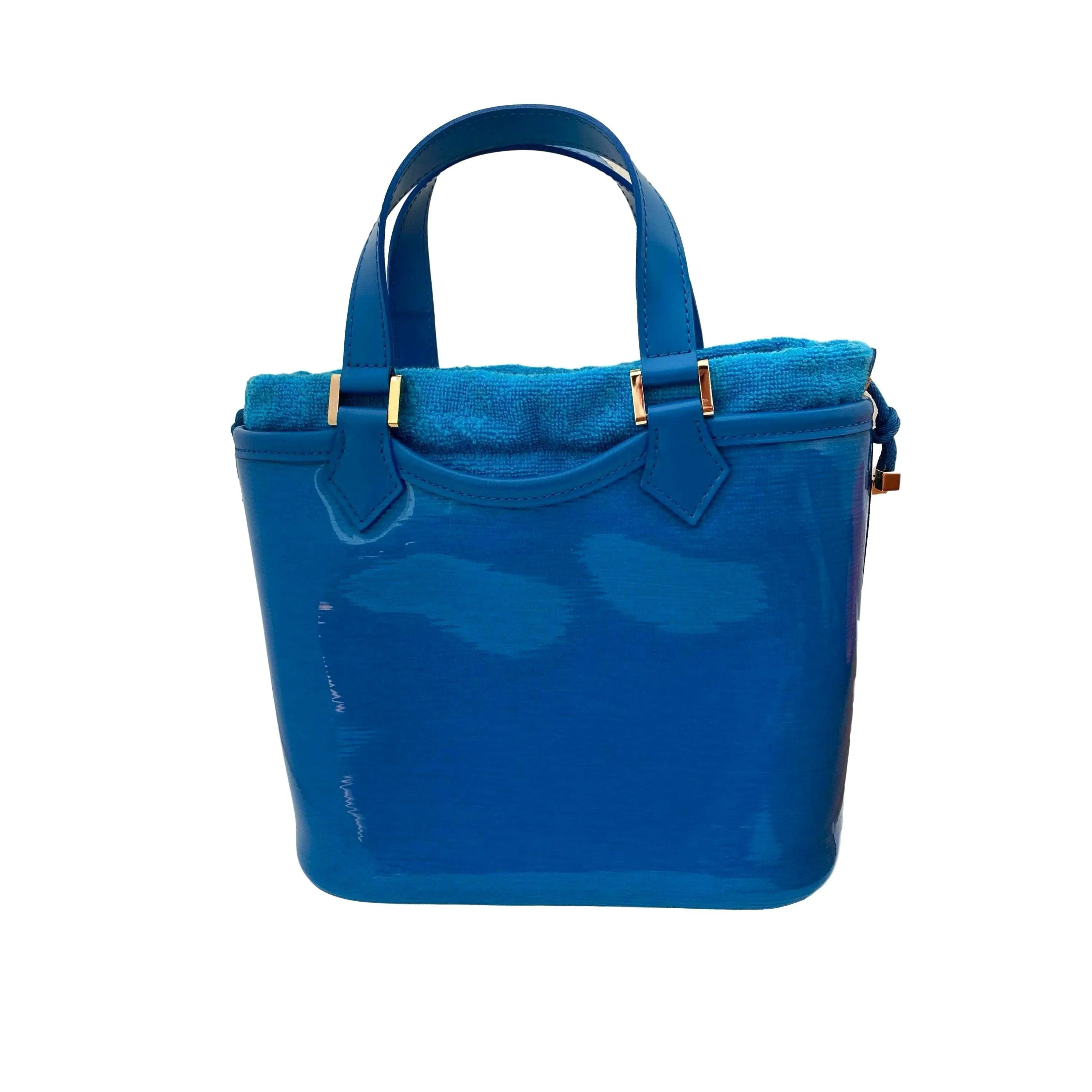 Louis Vuitton Blue Coated Bucket Bag