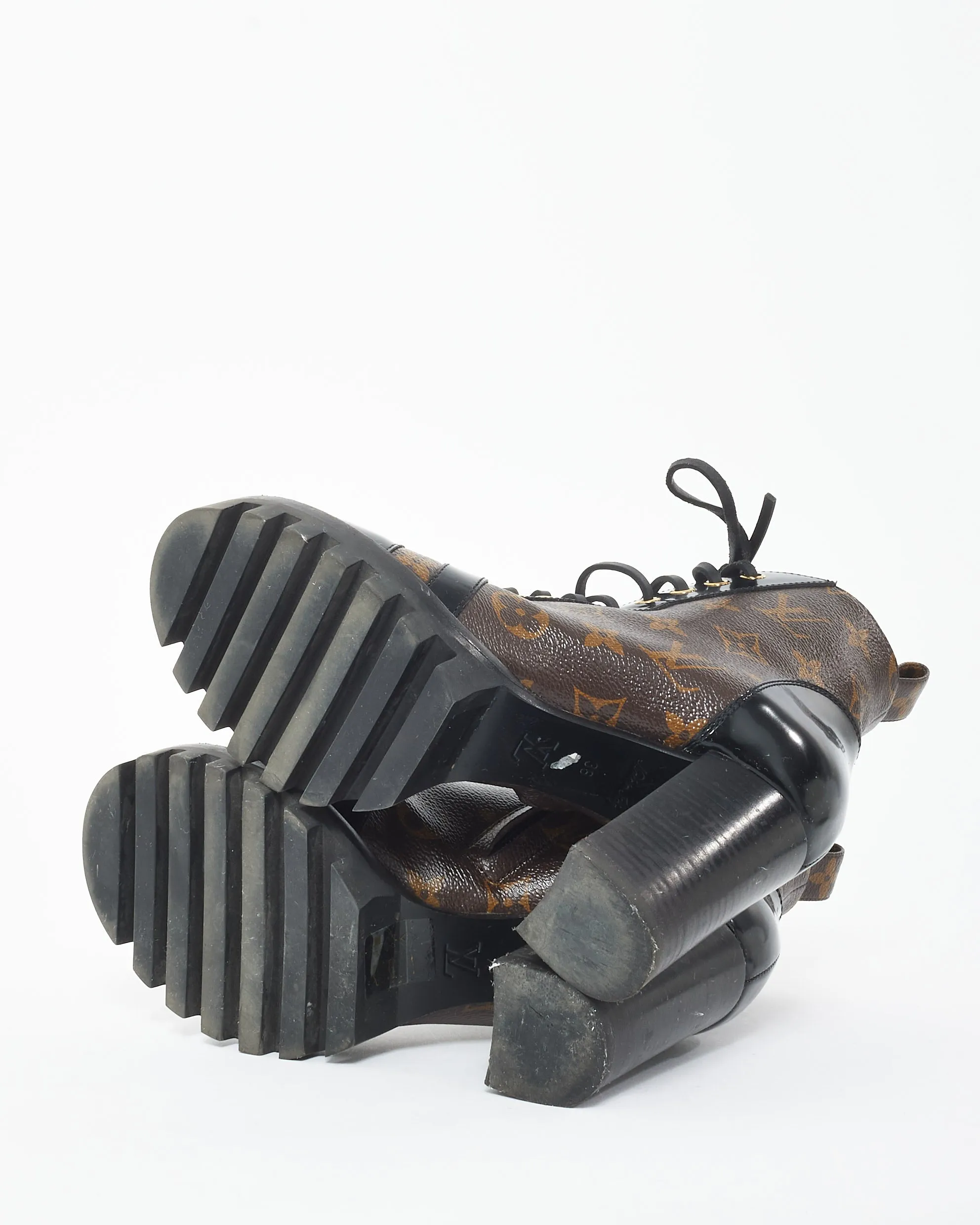 Louis Vuitton Monogram Lace Up Star Trail Combat Boots - 36
