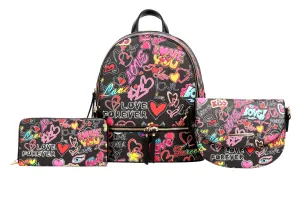 Love Backpack Set In Black