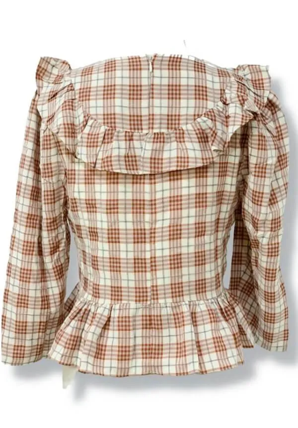 Lucy Ruffle Plaid Blouse