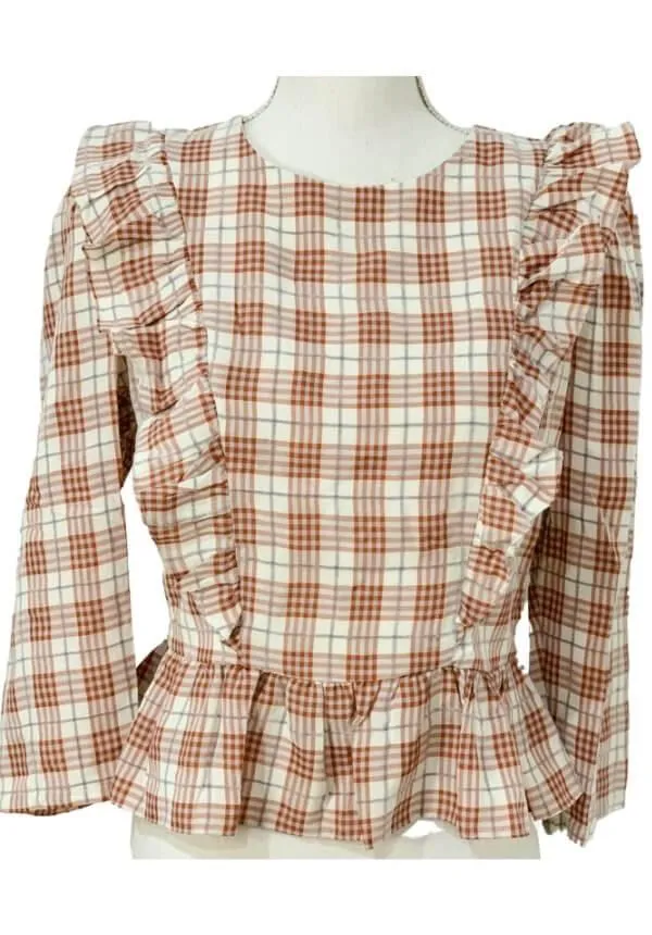 Lucy Ruffle Plaid Blouse
