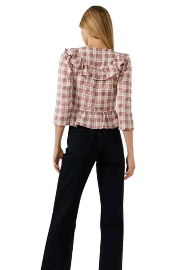 Lucy Ruffle Plaid Blouse