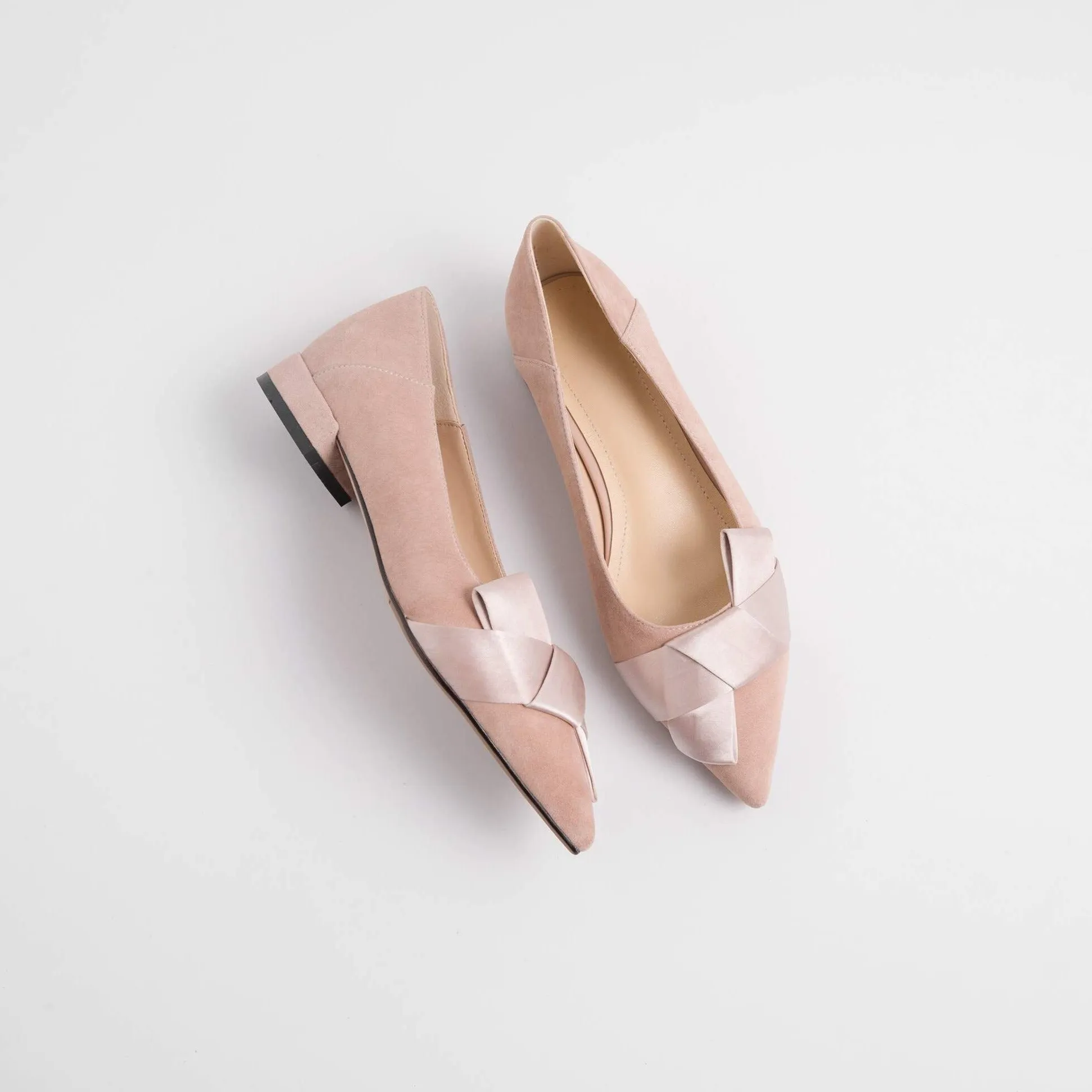 Luxury brand high heels shoes women's pumps kid suede butterfly-knot elegant women dress daily wear cozy pumps zapaptos mujer