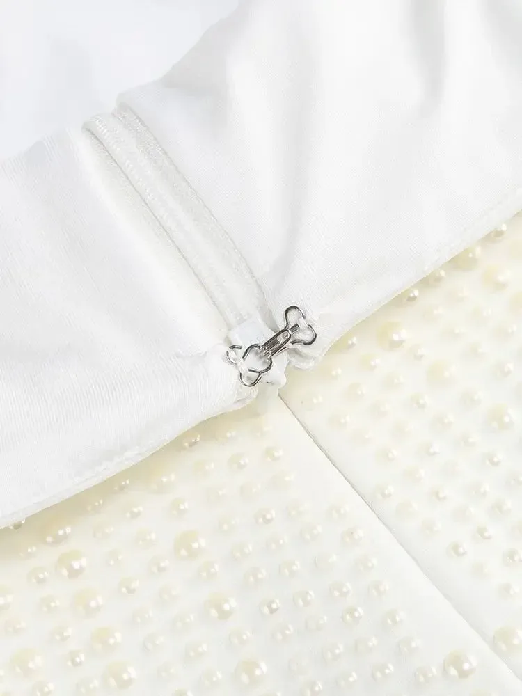Luxury Designer White Pearl Studded Tank