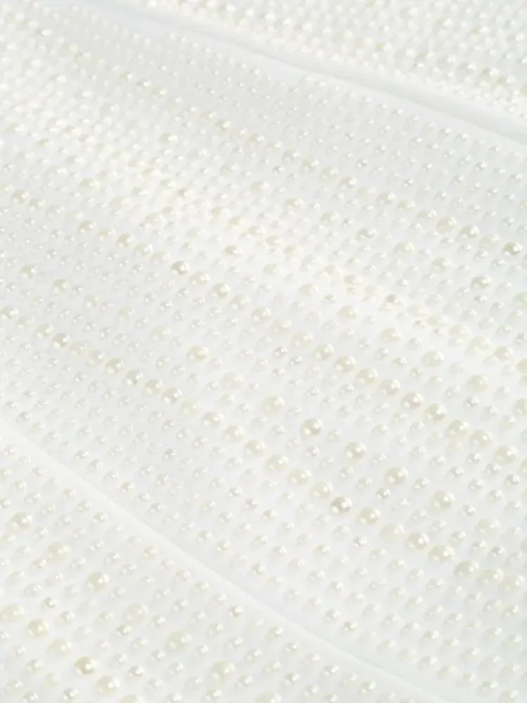 Luxury Designer White Pearl Studded Tank