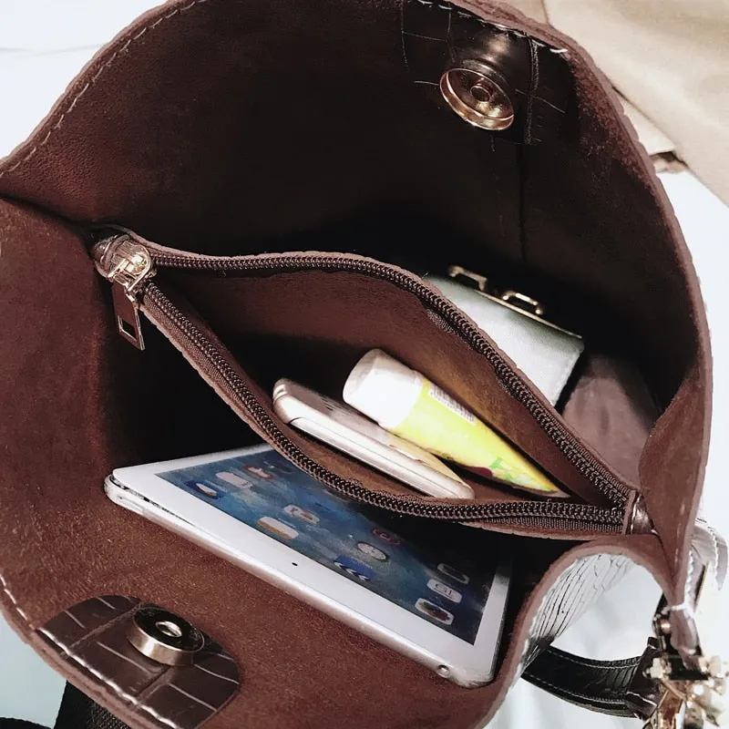 Luxury PU Leather CrocoT Bag For Women