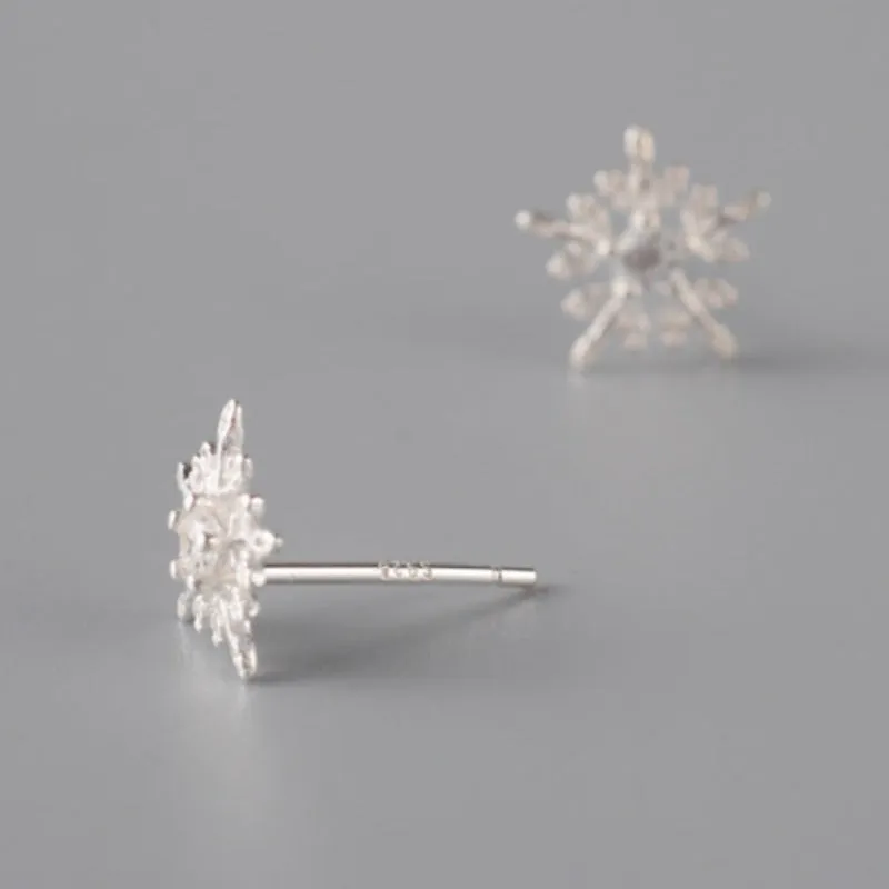 Luxury Sapphire Snow Stud Earrings For Women 925 Wedding Jewelry
