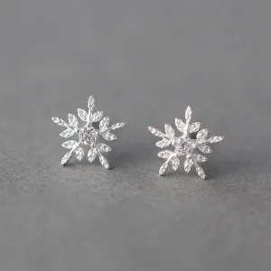 Luxury Sapphire Snow Stud Earrings For Women 925 Wedding Jewelry