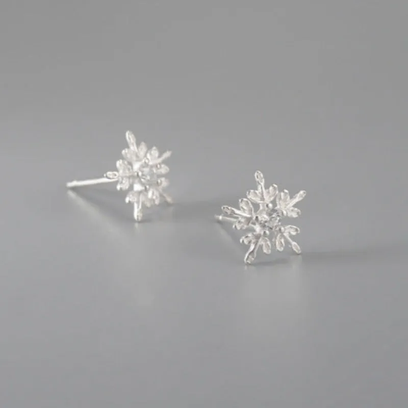 Luxury Sapphire Snow Stud Earrings For Women 925 Wedding Jewelry