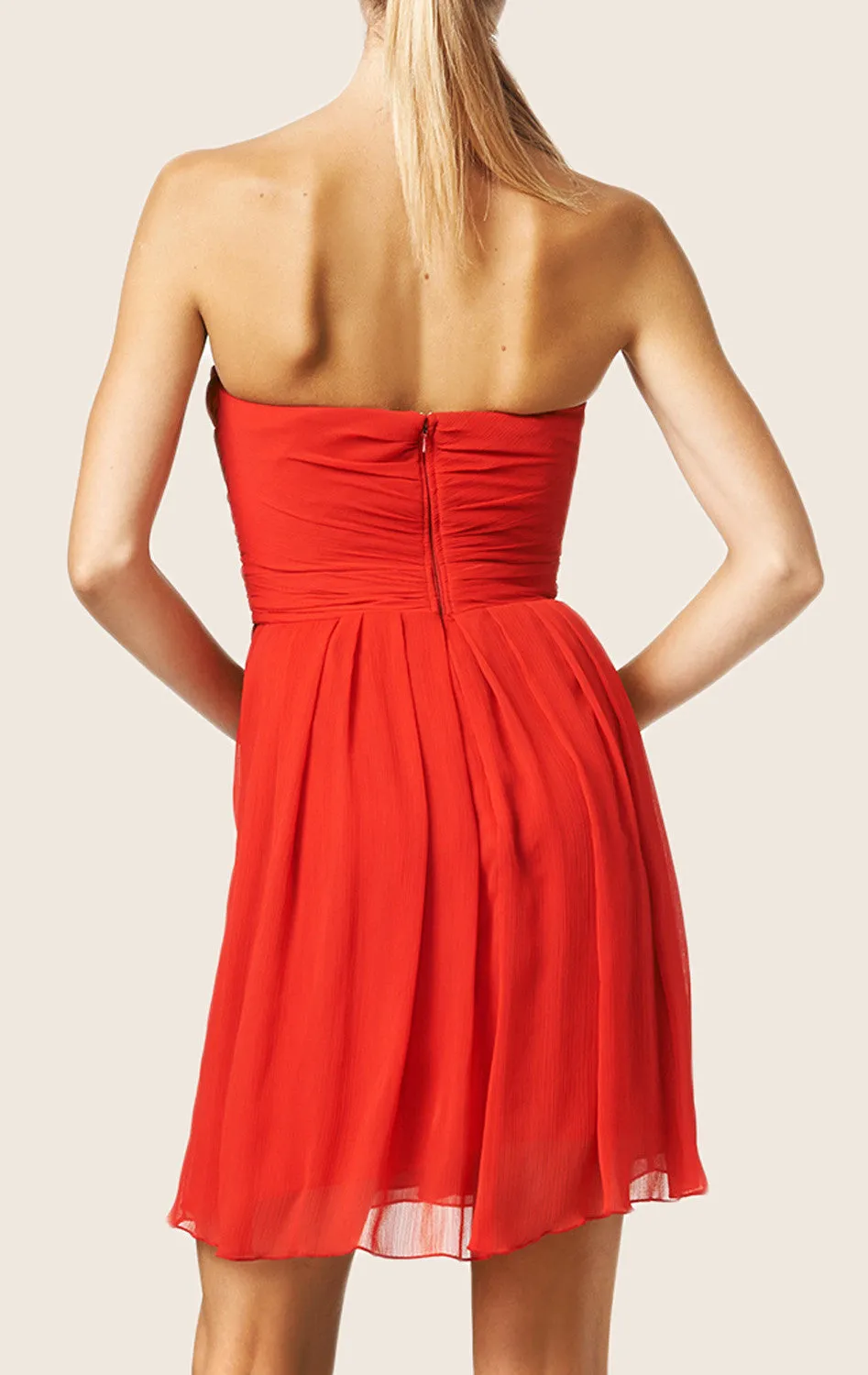 MACloth Strapless Sweetheart Chiffon Cocktail Dress Short Bridesmaid Dress
