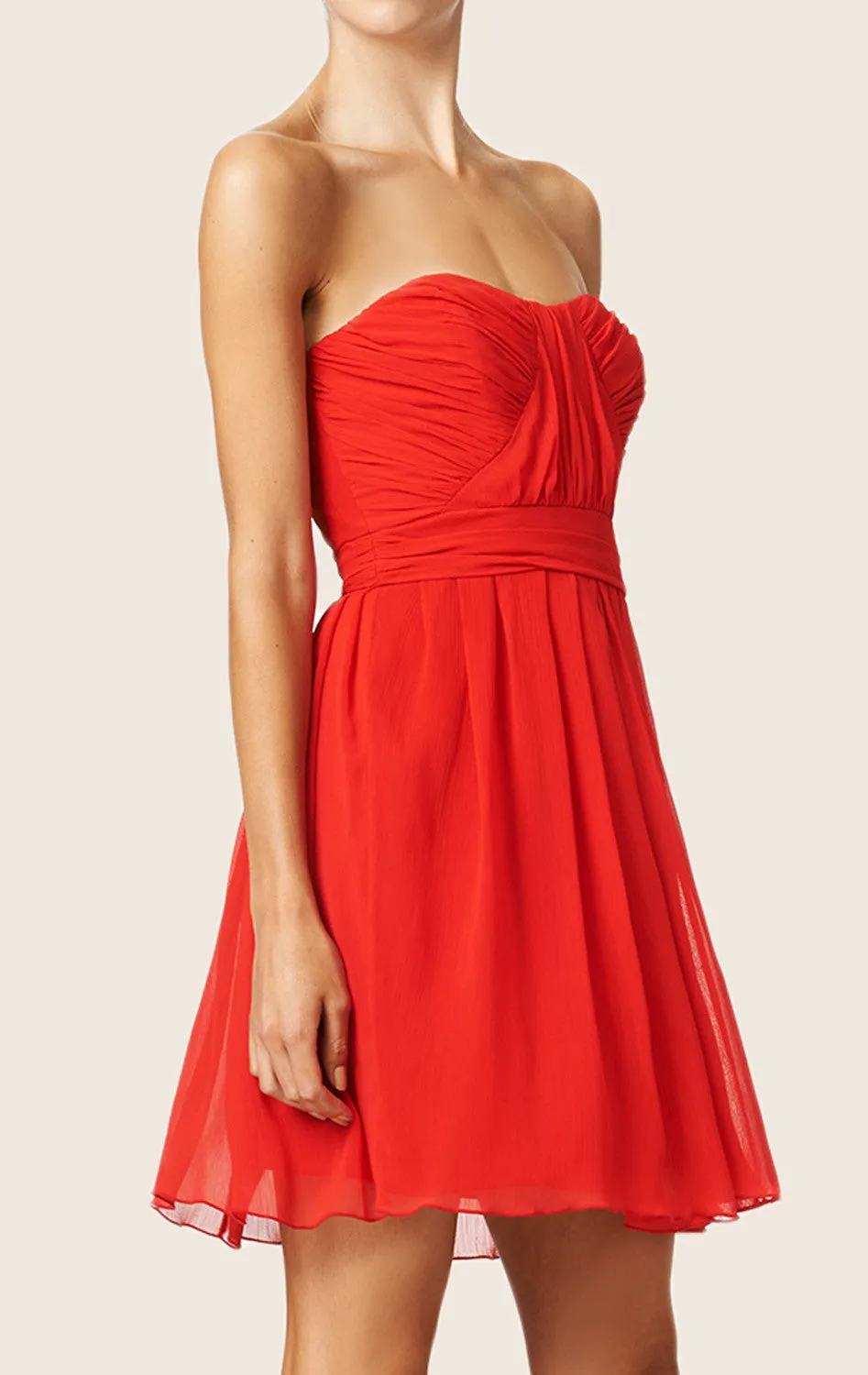 MACloth Strapless Sweetheart Chiffon Cocktail Dress Short Bridesmaid Dress