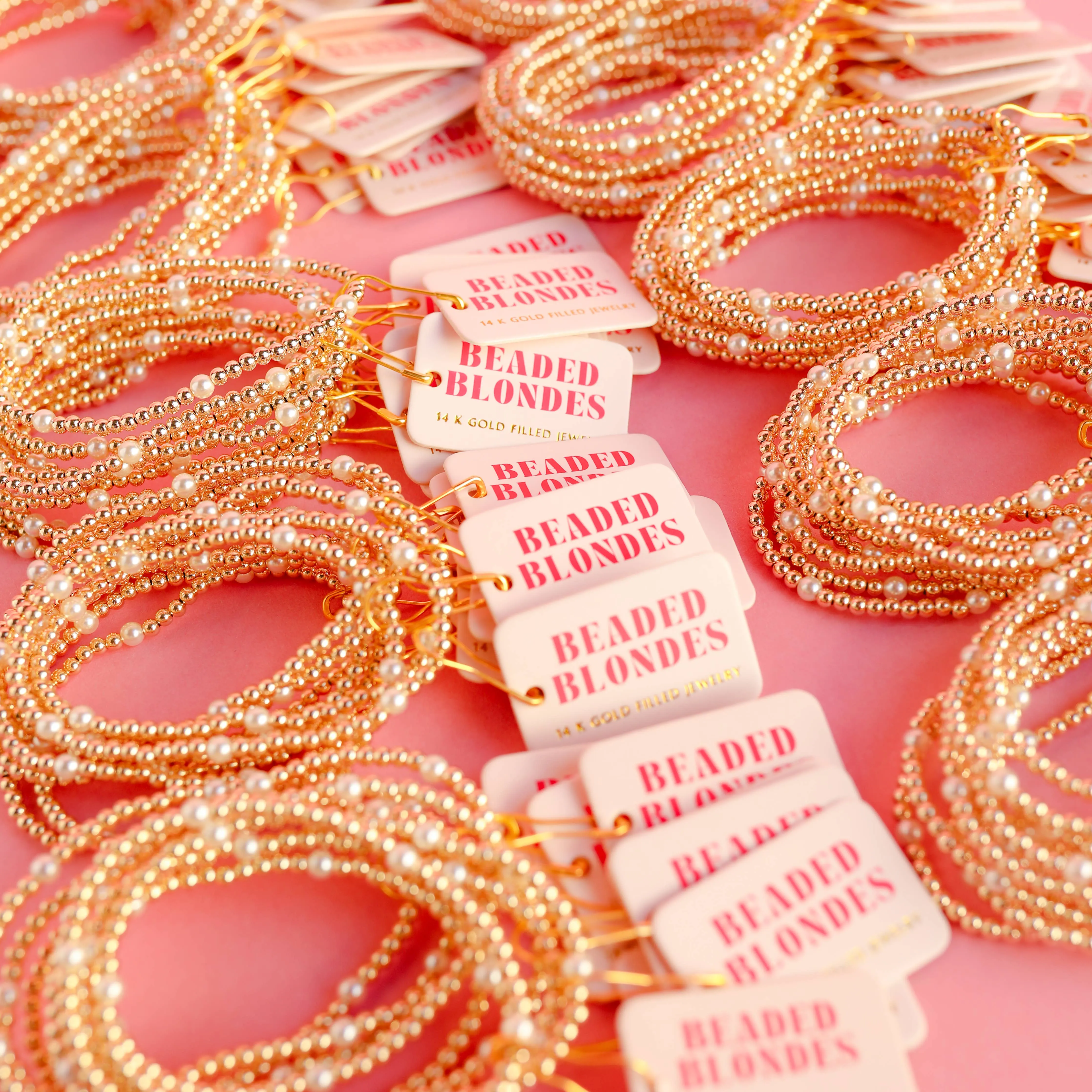 Madi Beaded Bracelet in Gold: Petite 6.25 inch