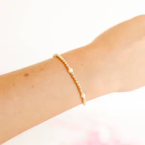 Madi Beaded Bracelet in Gold: Petite 6.25 inch