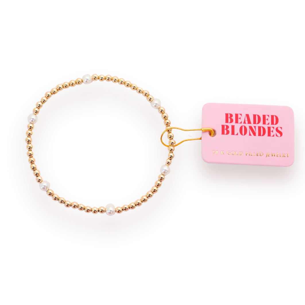 Madi Beaded Bracelet in Gold: Petite 6.25 inch