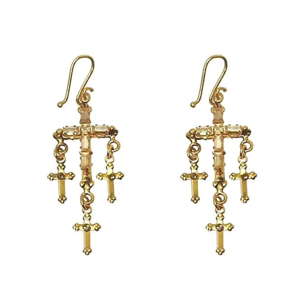 Madonna Multi Cross Earrings