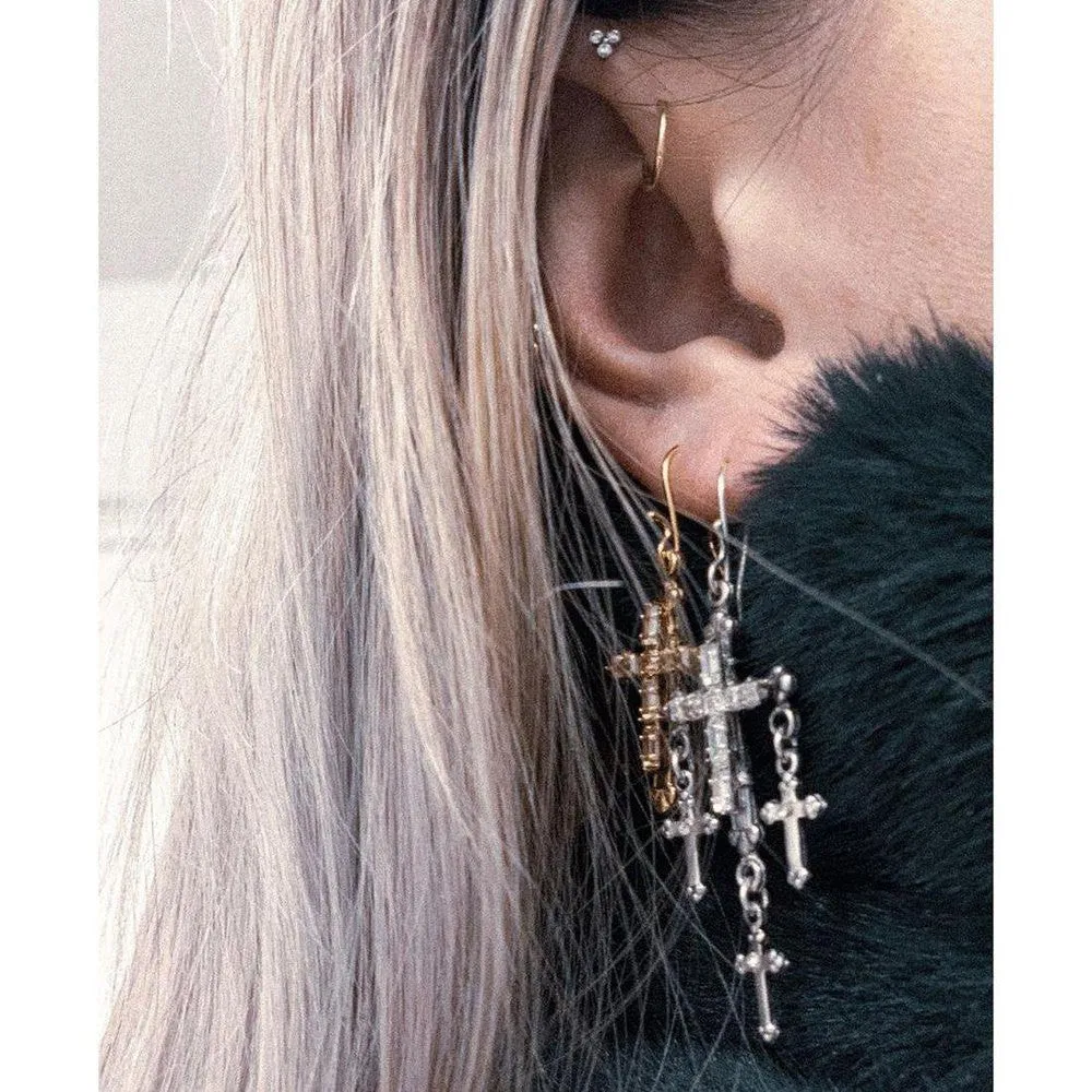 Madonna Multi Cross Earrings
