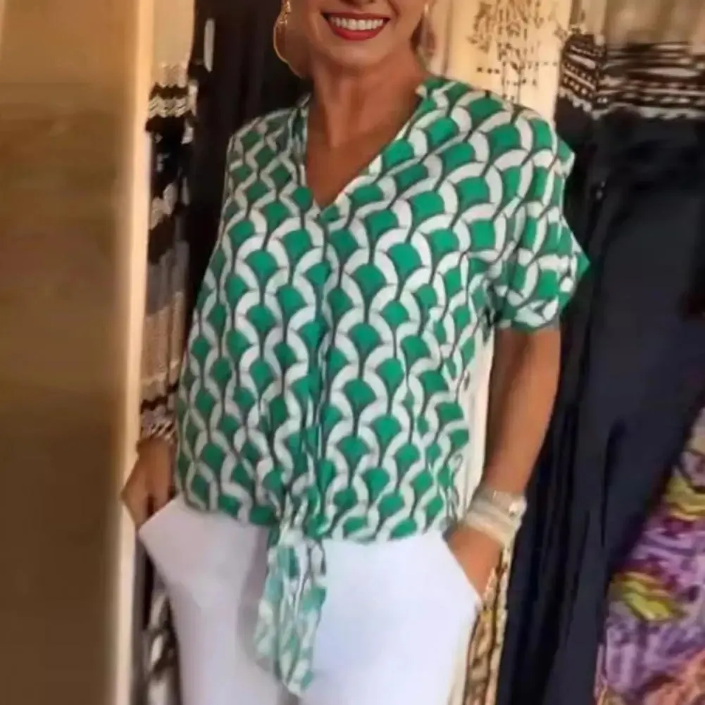 Magdalena® | Casual printed V-neck top