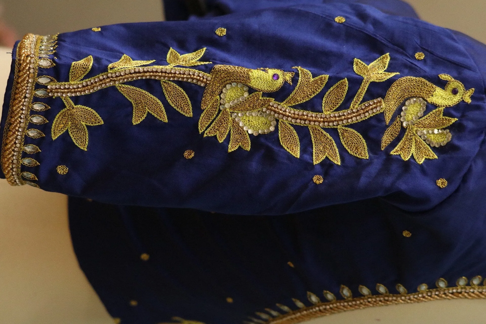 Maggam work designer blouse - Pattu Saree Blouse -zardhosi work blouse - handloom Saree Blouse - blue Saree Blouse - blue Blouse