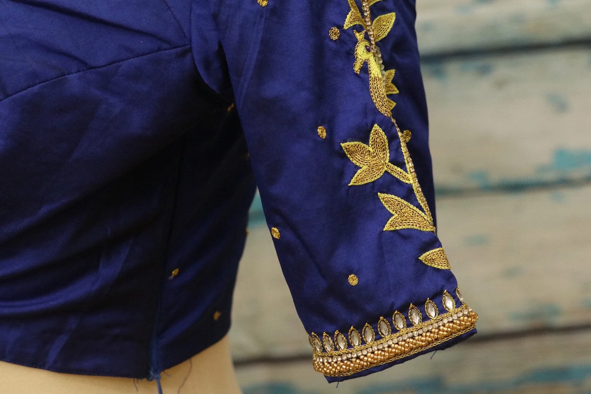 Maggam work designer blouse - Pattu Saree Blouse -zardhosi work blouse - handloom Saree Blouse - blue Saree Blouse - blue Blouse