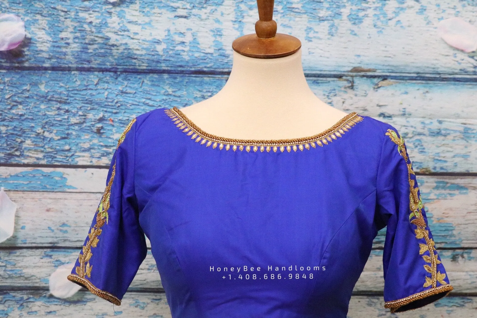 Maggam work designer blouse - Pattu Saree Blouse -zardhosi work blouse - handloom Saree Blouse - blue Saree Blouse - blue Blouse