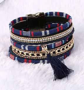 Magnetic Leather bracelets & bangles Bohemian Boho Multilayer Bracelets Jewelry for Women Men Gift