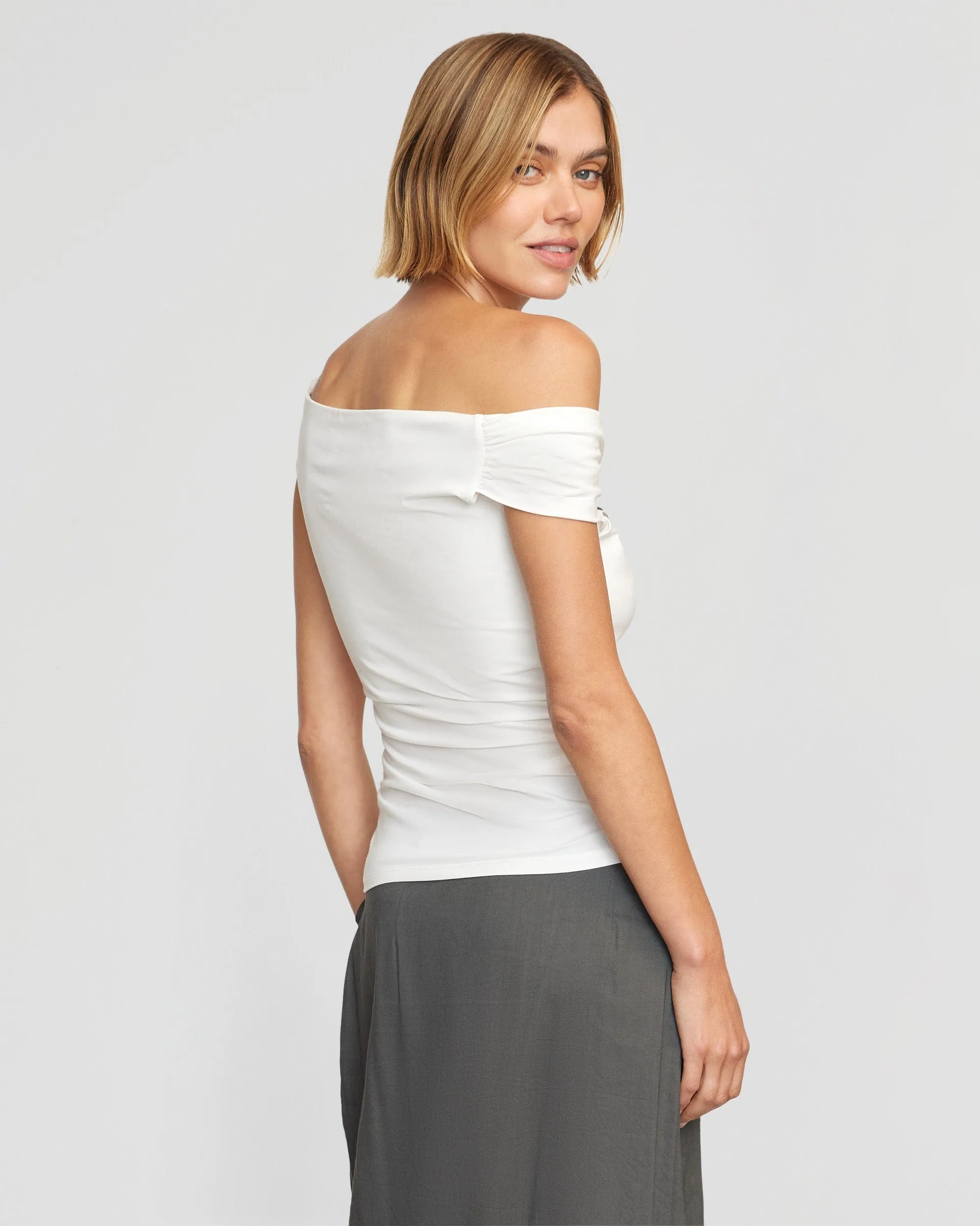 Mai Asymmetric Off-Shoulder Tee