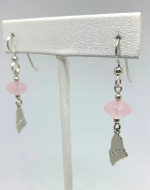 Maine Rose Quartz and Maine Charm Earrings