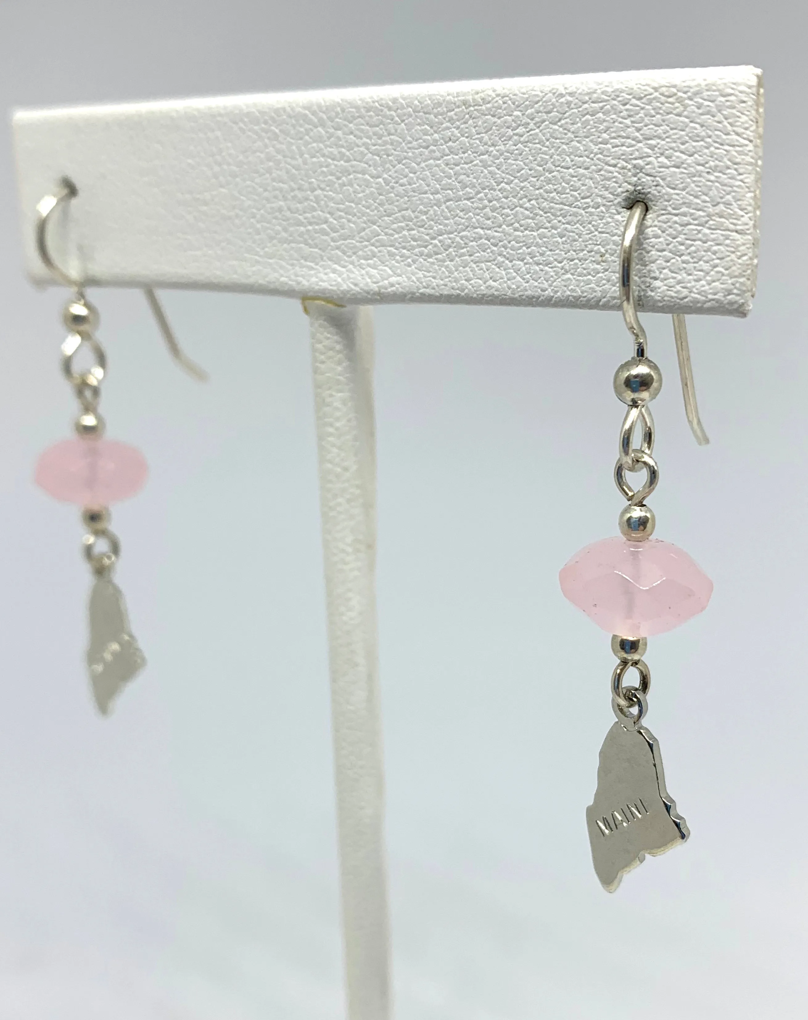 Maine Rose Quartz and Maine Charm Earrings