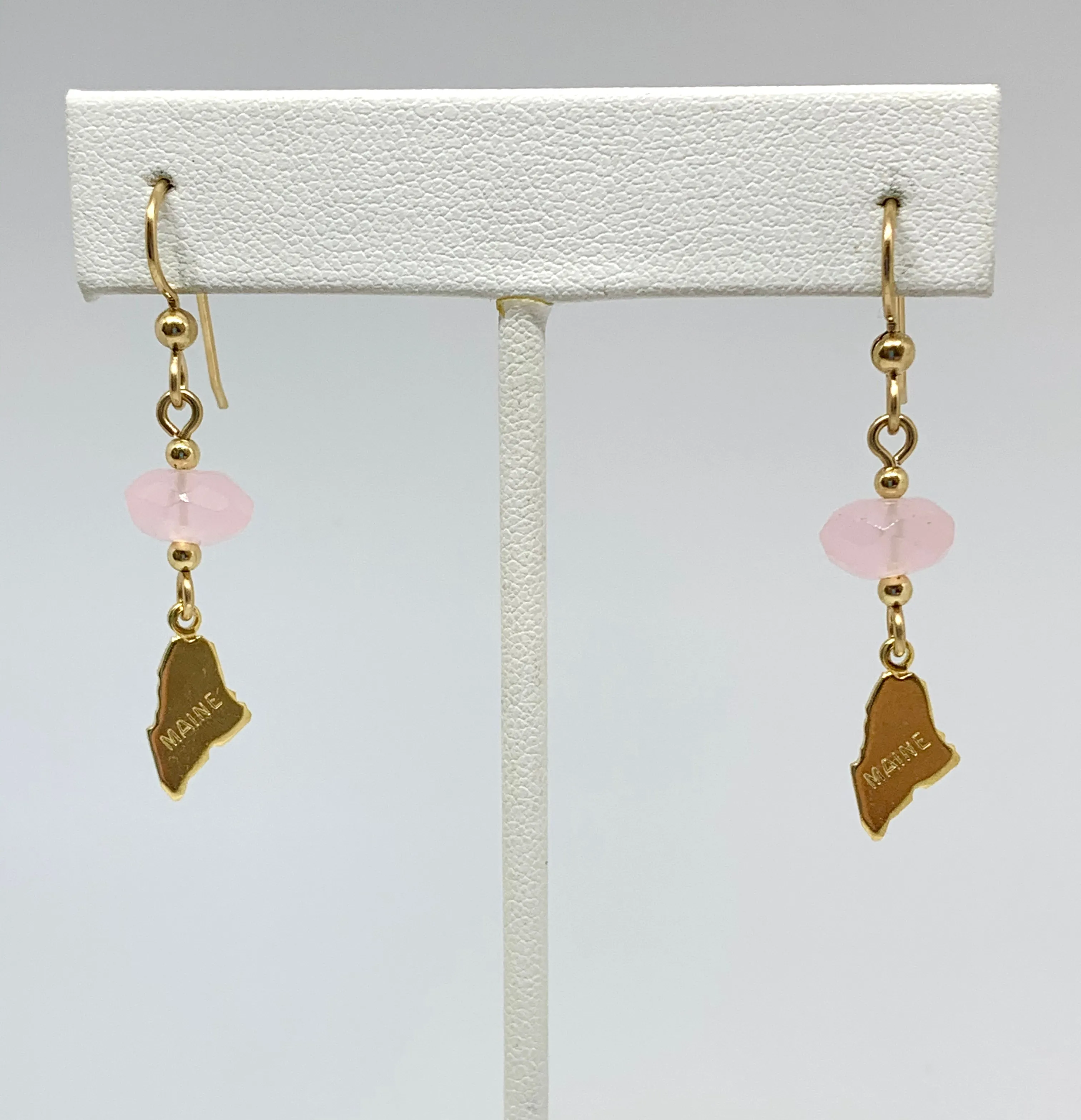 Maine Rose Quartz and Maine Charm Earrings